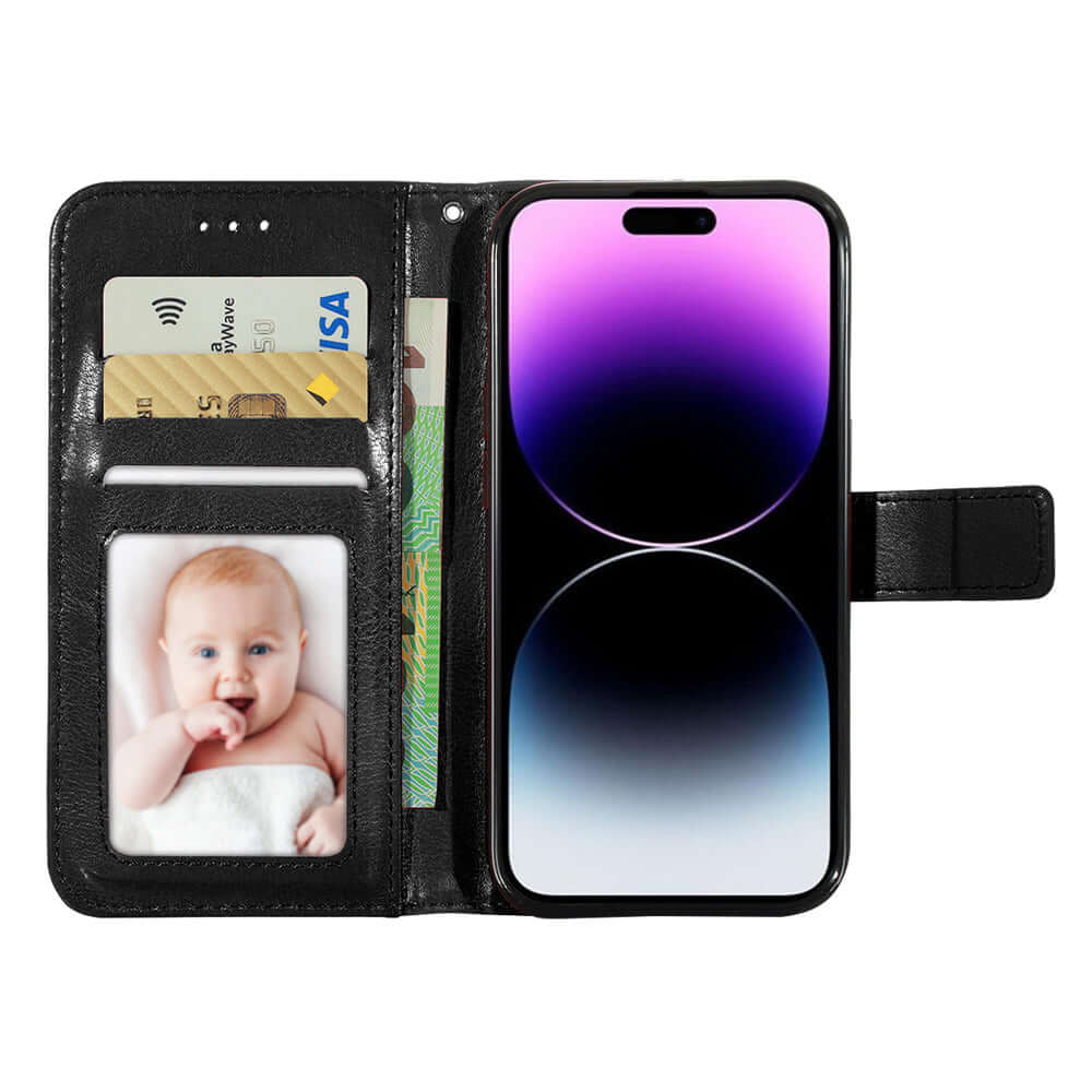 Apple iPhone Leather Flip Slot Holder Wallet Case Card 14 13 12 11 X - Eastlakes Electronics Sydney